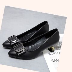 Thor New arrivals women's fashion high heels Ladies PU artificial leather shoes business stiletto heels shoes Girls office work shoes Soft soled non-slip black shoes