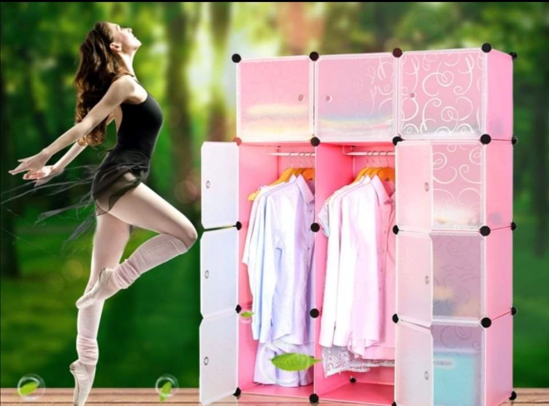 3 Columns Portable Home Plastic Wardrobe/Organizer with 3 columns