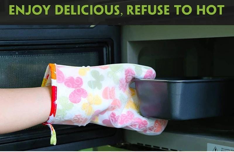 High Quality insulated Kitchen Oven Gloves with Silicone Coating