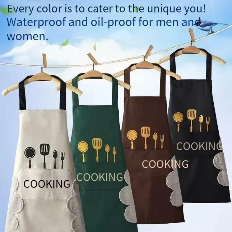 Hand Wiping Oil Proof adult Waist Sized Men and Women Kitchen Cooking apron