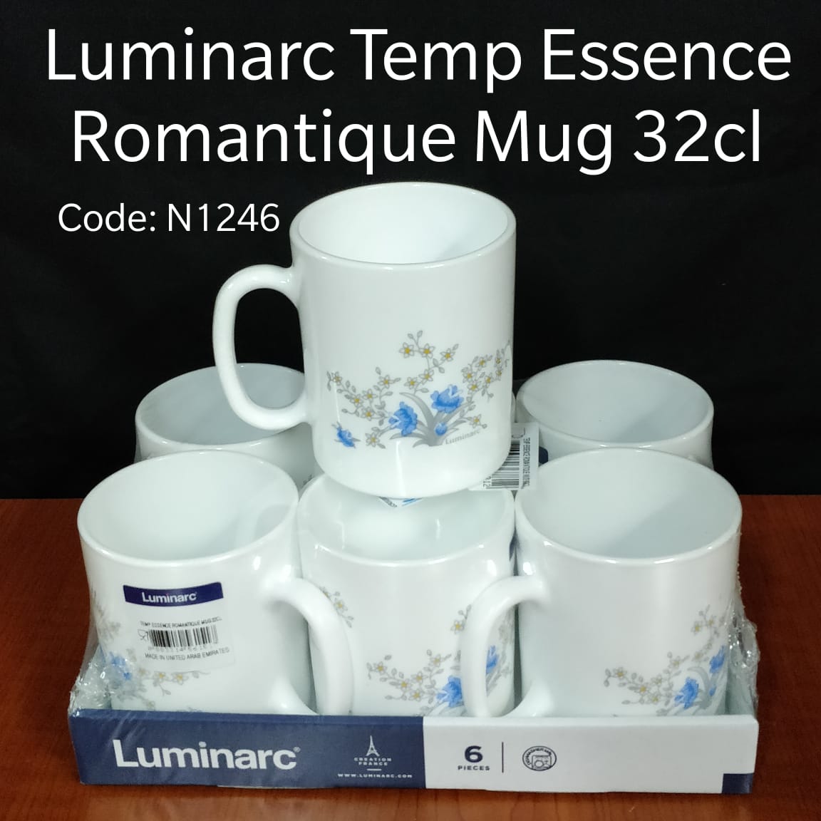 Set of 6pcs High Quality Kitchen Luminarc tea cups