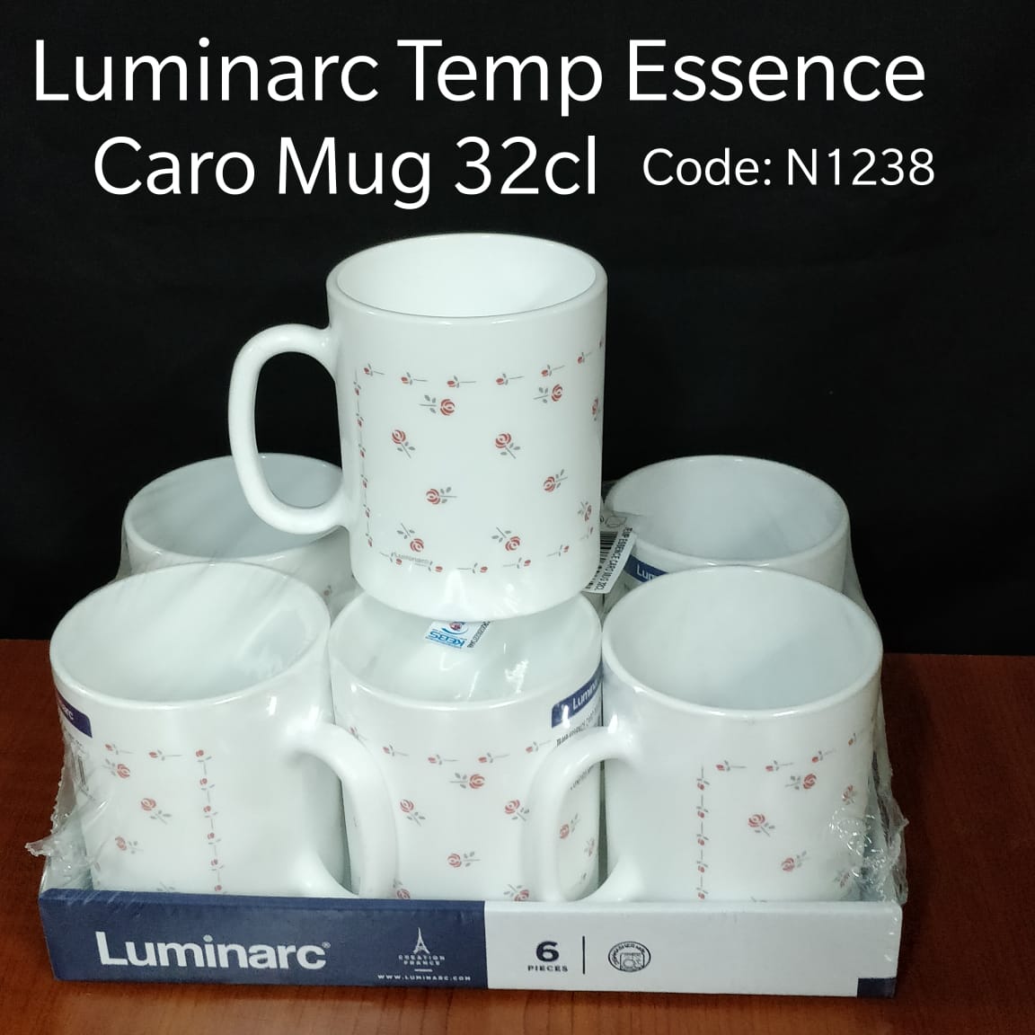 Set of 6pcs High Quality Kitchen Luminarc tea cups