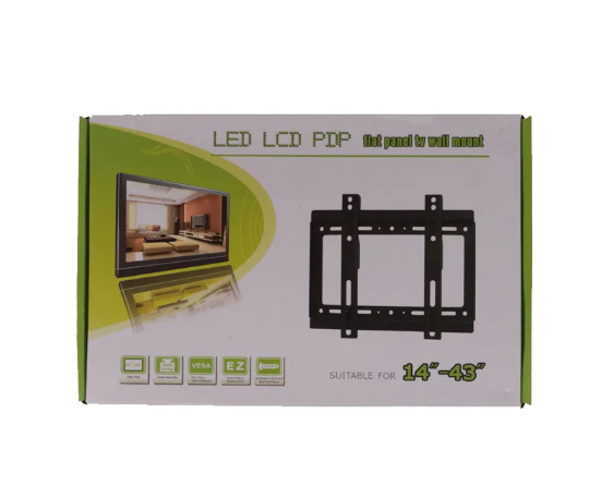 14"-43" Flat Panel TV Wall Bracket Fixed Solid Wall Mount .