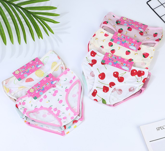 6Pcs Baby Girl Pure Cotton Cartoon Panties 100% Cotton Triangle Underwear High Quaility Girls Clothing Mid Waist Children Cartoon Printed Briefs Panties Comfortable And Breathable Children's Underwear