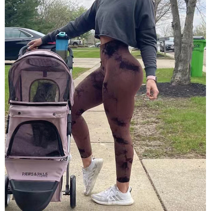 Ladies Active LeggingsTie Dye Quick Drying Body Shaper Trimmer Leggings Large Size Stretch Yoga Pants High Elasticity Seamless Knitted Hip Lifting Abdominal Pants Outdoor Sport Leggings