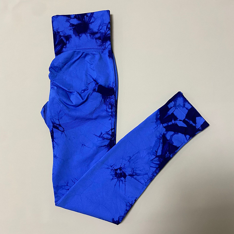 Ladies Active LeggingsTie Dye Quick Drying Body Shaper Trimmer Leggings Large Size Stretch Yoga Pants High Elasticity Seamless Knitted Hip Lifting Abdominal Pants Outdoor Sport Leggings