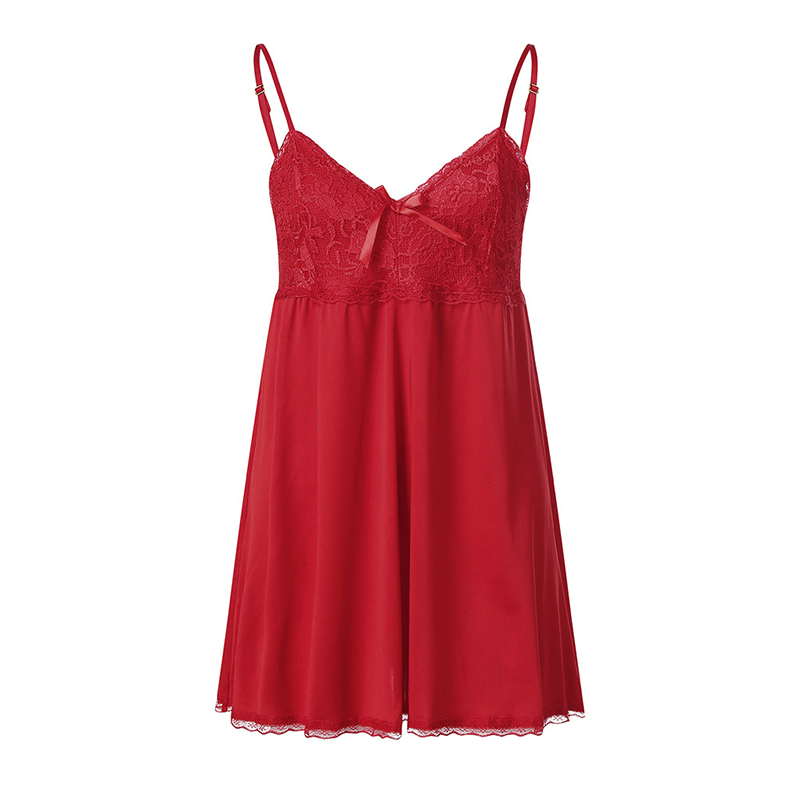 New Arrival Women Sexy Lace Sling Lingerie High Quality Ladies' Sexy Deep V Nightdress Large Size Fashion Sexy Beauty Back Perspective Pleasant Pajamas
