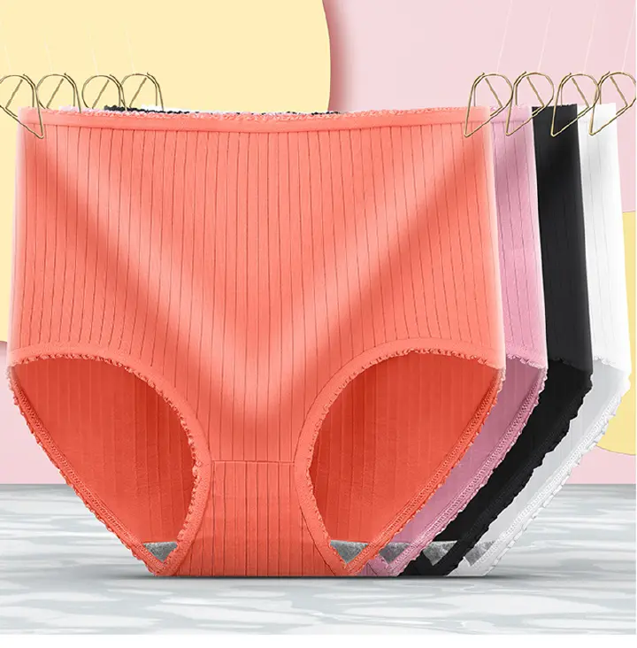 8Pcs 8Colors Women's Panties High Waisted Tight Fitting Underwear High Stretch Multi Colors Good Material Ladies Lingerie Big Plus Size Panty