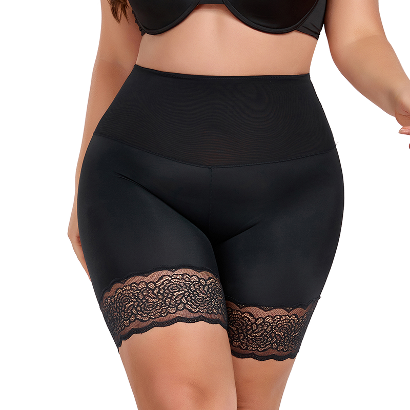 High Quality Women Abdominal Slimming Tummy Control Shapewear Butt Lifting Ice Silk Shapewear Avoid Upskirt Safty Pants Render Panties Lace Short Pants Bottom Underwear