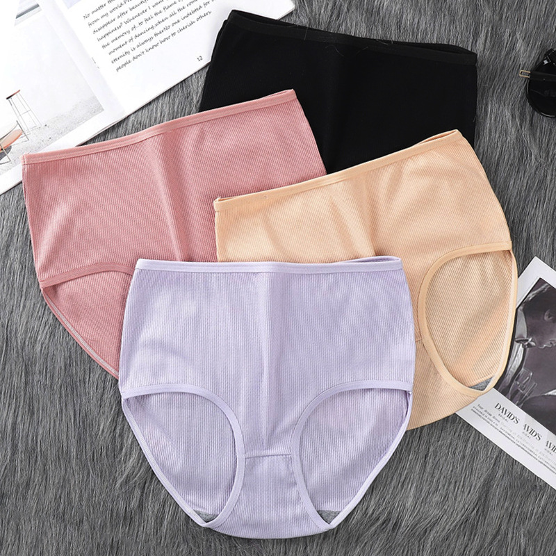 8Pcs 8Colors Hot Sale High-Rise Ladies Panties Popular Big Plus Size Women's Underwear Soft Material Solid Color Sexy Panty Brief Underpants