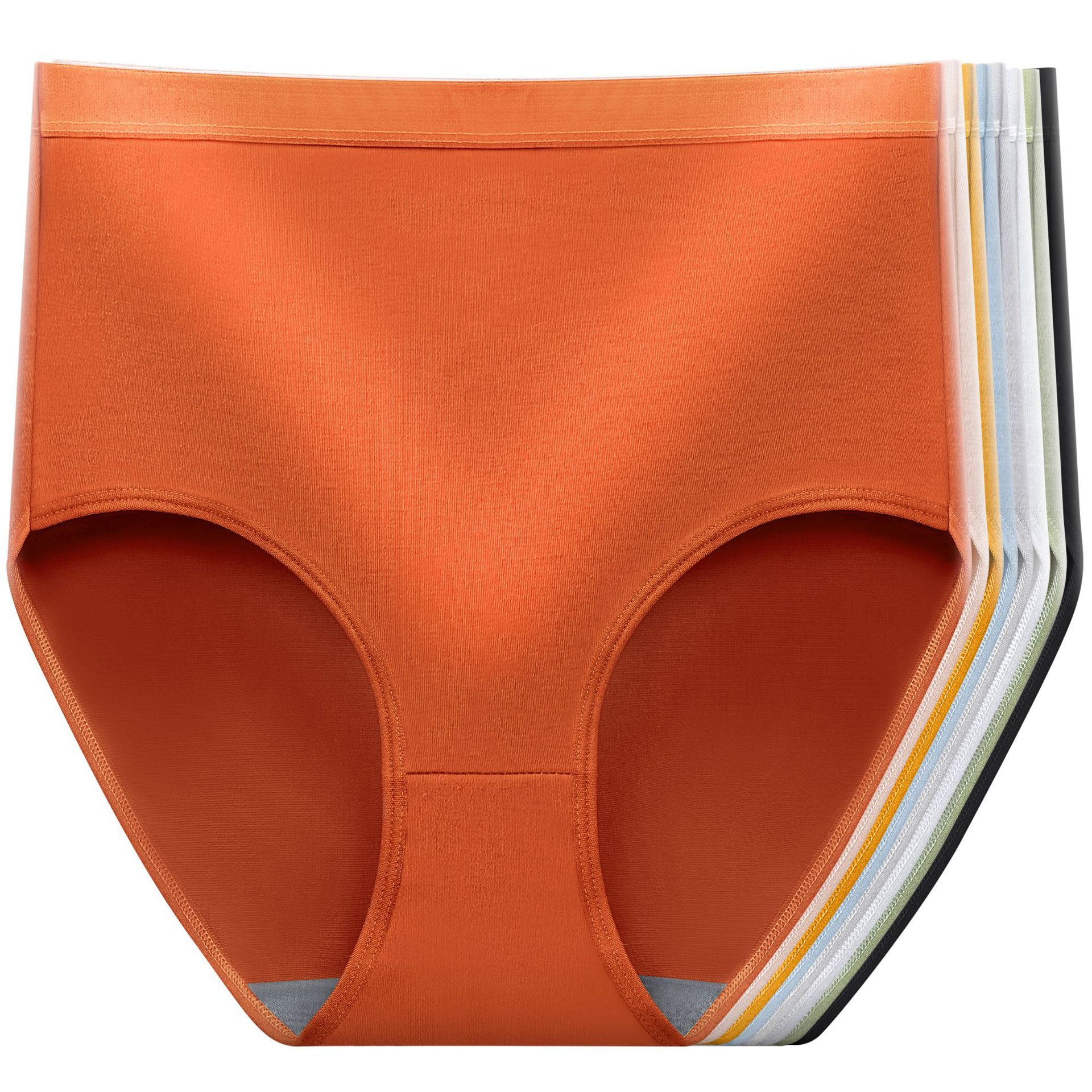 8Pcs 8Colors Panty Women High Waist Underwear Ladies Panties Big Plus Size  Buttocks Lifting Soft Material Solid Color Sexy Panty Brief Underpants