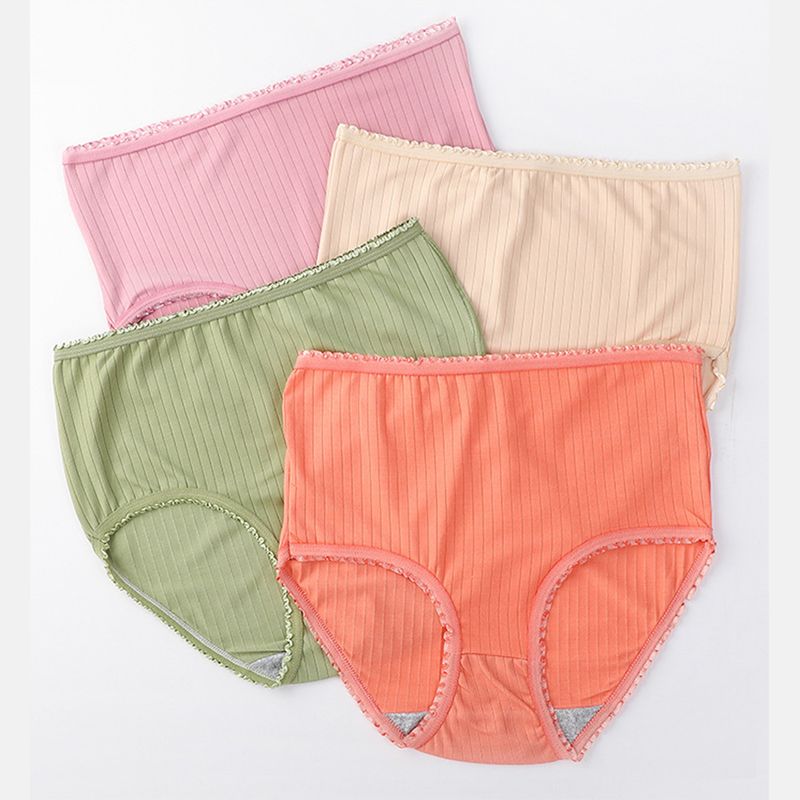 8Pcs 8Colors Women's Panties High Waisted Tight Fitting Underwear High Stretch Multi Colors Good Material Ladies Lingerie Big Plus Size Panty
