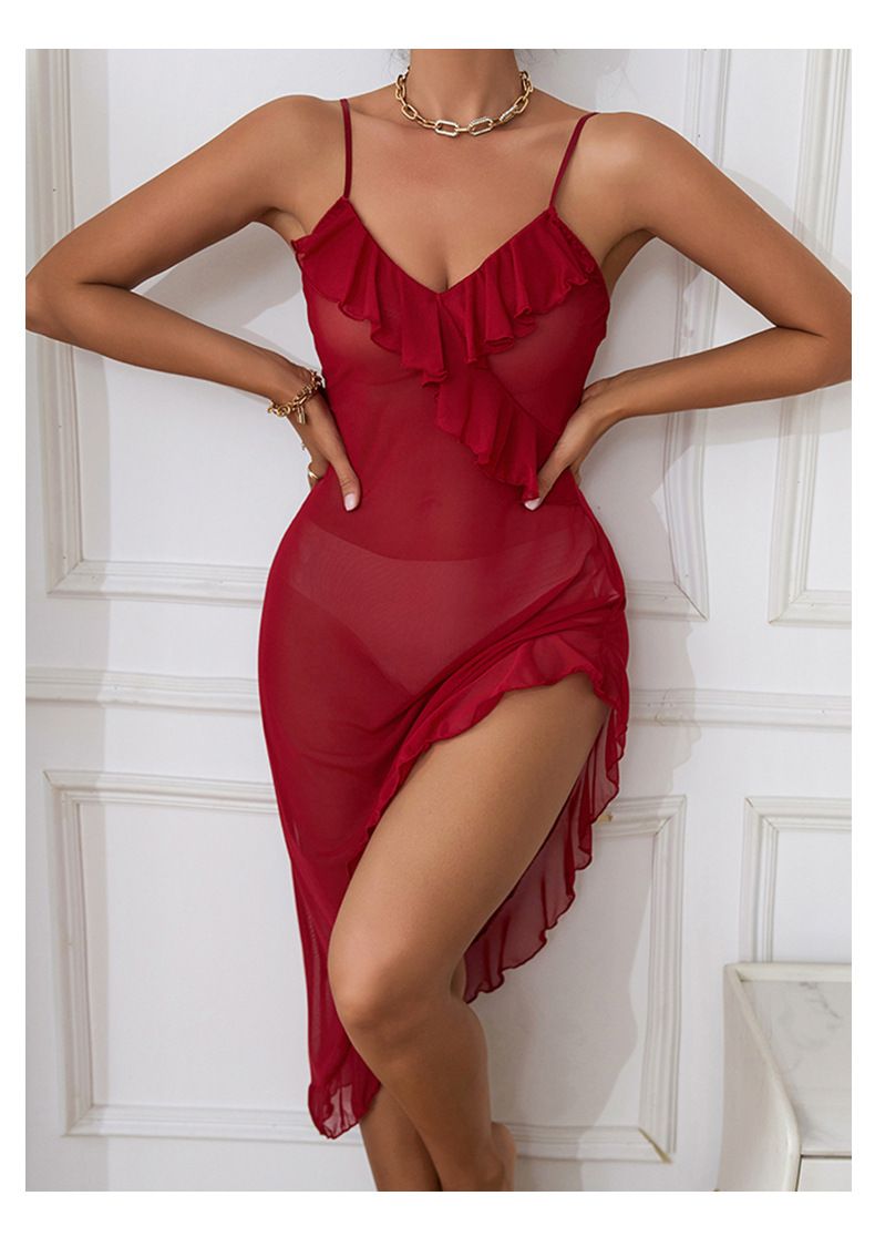 New Arrival Women Sexy Lace Sling Lingerie High Quality Ladies' Sexy Deep V Nightdress Large Size Fashion Sexy Beauty Elgant Nightdress