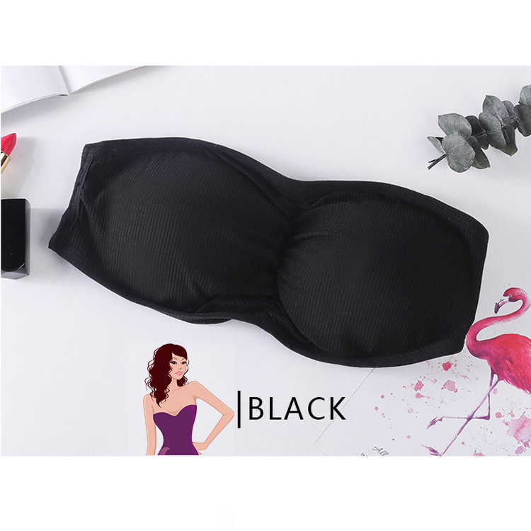 3Pcs Women Strapless Bra Removable Padded Hollow Out Back Wireless Underwear  Adjustable Bralette Lingerie Push Up Brassiere