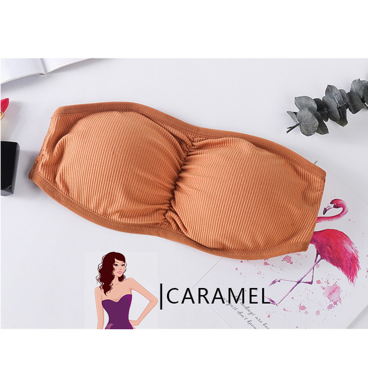 3Pcs Women Strapless Bra Removable Padded Hollow Out Back Wireless Underwear  Adjustable Bralette Lingerie Push Up Brassiere