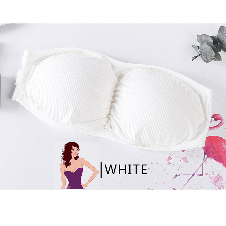 3Pcs Women Strapless Bra Removable Padded Hollow Out Back Wireless Underwear  Adjustable Bralette Lingerie Push Up Brassiere