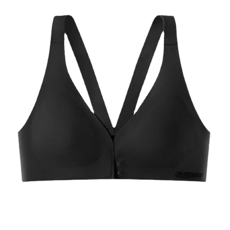 2Pcs-4Pcs Front Button Underwear Women's Gathered Latex Bra Ice Silk Beautiful Back Vest Style Bra Student Adult Bra