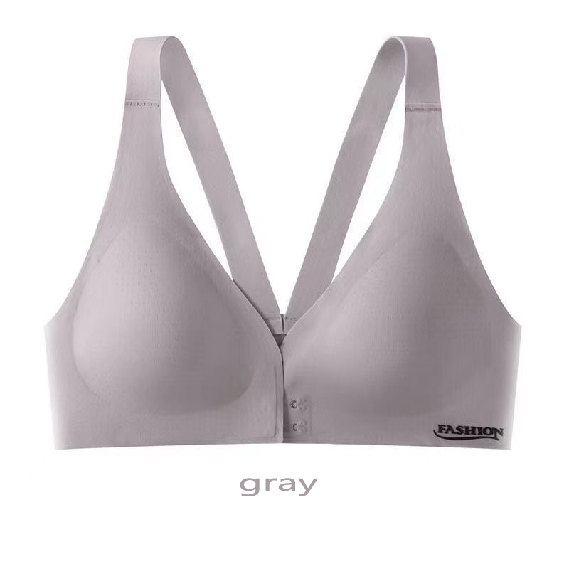 2Pcs-4Pcs Front Button Underwear Women's Gathered Latex Bra Ice Silk Beautiful Back Vest Style Bra Student Adult Bra