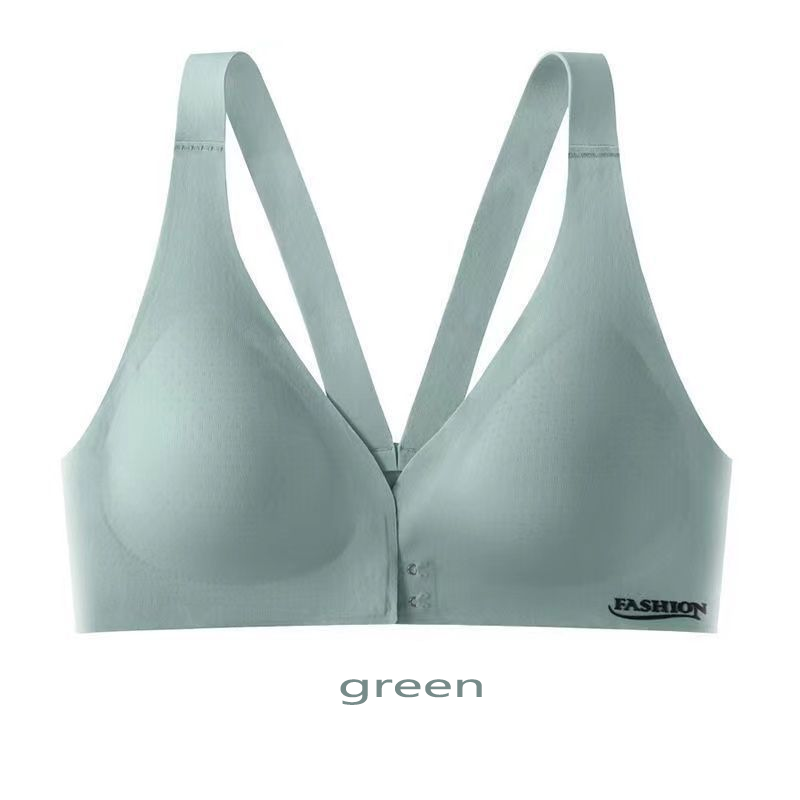 2Pcs-4Pcs Front Button Underwear Women's Gathered Latex Bra Ice Silk Beautiful Back Vest Style Bra Student Adult Bra