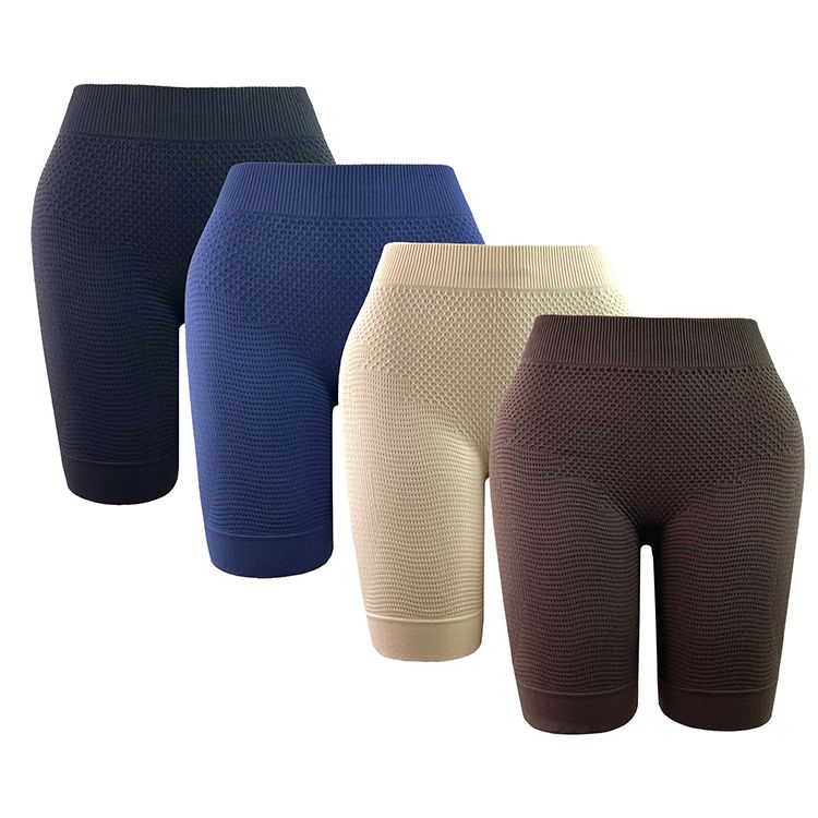 2Pcs New Arrival Seamless Knitted Shaper Pants Ladies Lingerie Large Size Trainer Slimming Pure Color High Waist High Elasticity Hip Lifting Abdominal Body Shaper Trimmer Pants Yoga Pants