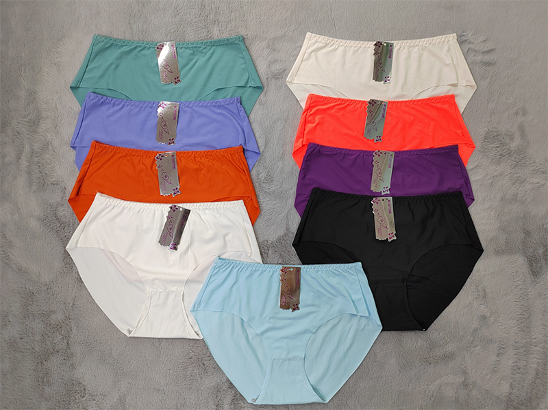 4Pcs Pure Colors High Quality High Elastic Stretch Solid Panties Breathable Women's Underwear Health Anti-Bacterial Lingerie Silk Panty Briefs