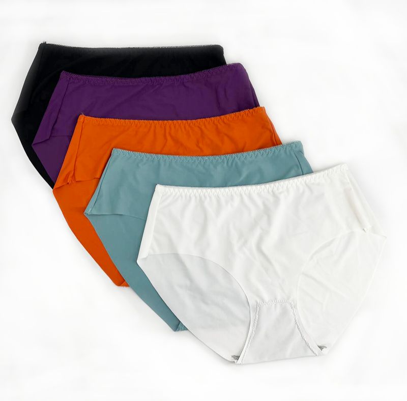 4Pcs Pure Colors High Quality High Elastic Stretch Solid Panties Breathable Women's Underwear Health Anti-Bacterial Lingerie Silk Panty Briefs