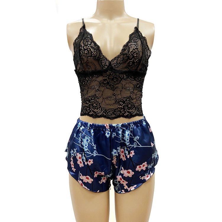 Floral Robe Knicker Lace Top  Three  Pieces Sleepwear Sexy Nightwear Pajamas Sets Loungewear Casual Nightdress Nightgowns Sleeve Long Pajamas Sets