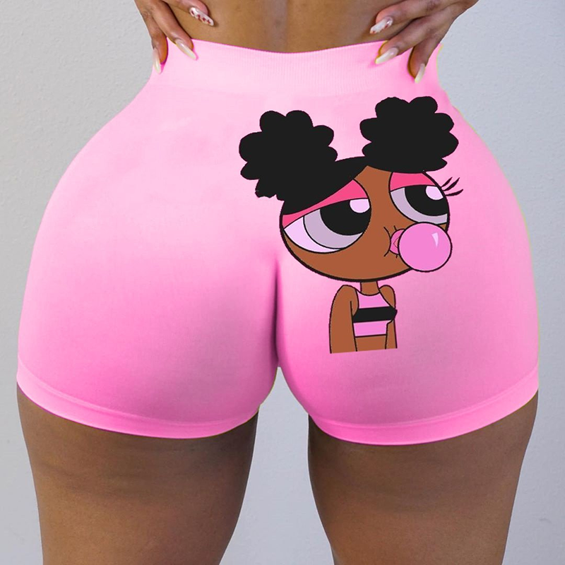 Hot Selling New Funny Letter Shorts Sports Leisure Women's Bottoms Underwear Printed Colorful Tights Yoga Wear Pants Multi-Printing Pattern