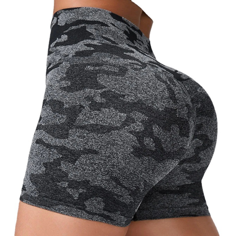 Yoga Basic High Waist Tie Dye Sports Shorts Spandex Shorts Stretchy Wideband Waist Pants Seamless Elastic Buttock Lifting Tights