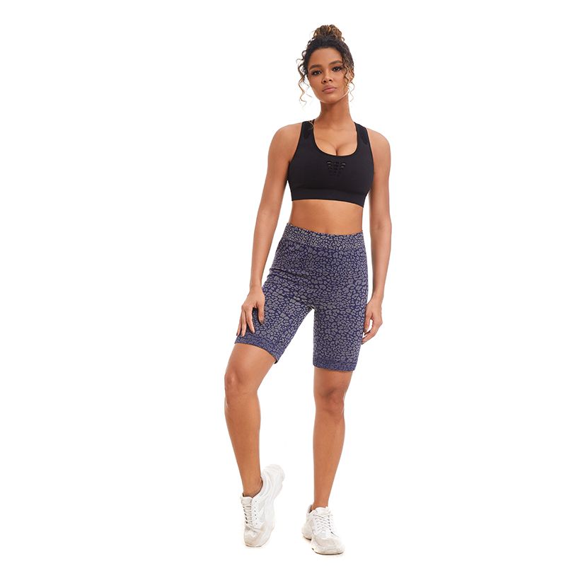 New Arrival Yoga Sport Short Lady Leopard Print Body Shaper Trainer Pants High Elasticity Seamless Knitted Hip Lift Abdominal Sport Shorts Gym Wear