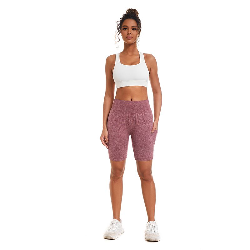 New Arrival Women's Solid Color Mobile Phone Pocket Tights Running Workout Gym Fitness High Waist Trainer Yoga Pants Butt Lifting Sport Seamless Shorts