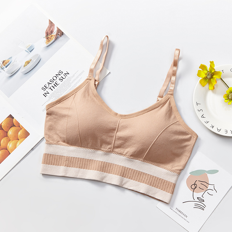Women High Quality Bra Comfortable Cotton Gather Thin Cup No Steel Rim Removable Padded
