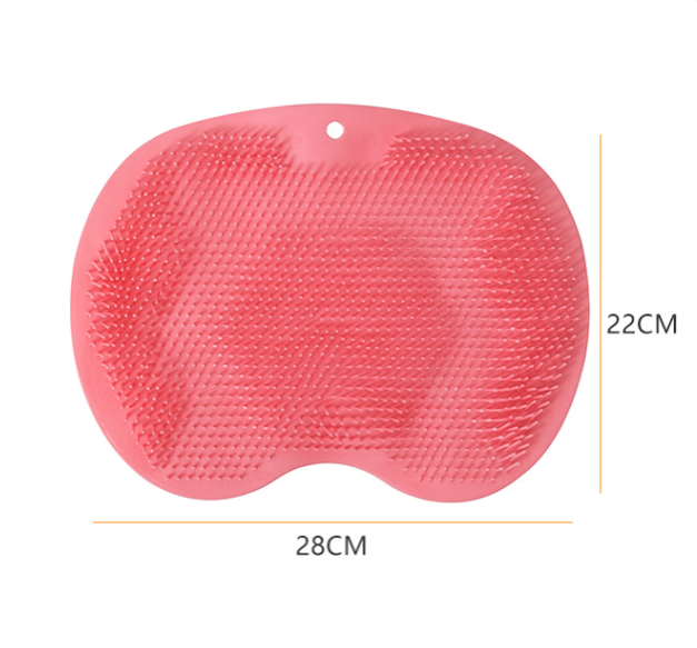 Back Foot Wash Brush with Suckers Massage Pad Foot Back Massage Mat Scrubber Back Bath Brush Anti-Slip Clean Dead Skin Bathroom