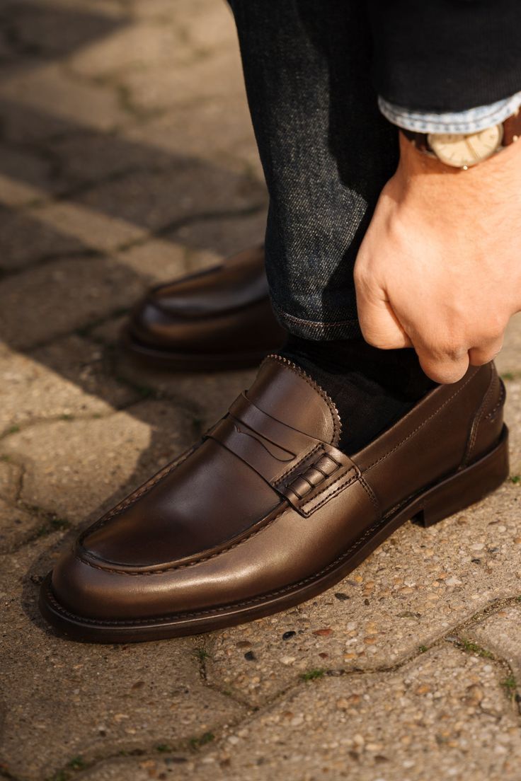 Men’s genuine leather shoes Classic business casual shoes breathable shoes official shoes Boys dress shoes British style shoes penny loafers Party shoes Wedding shoes