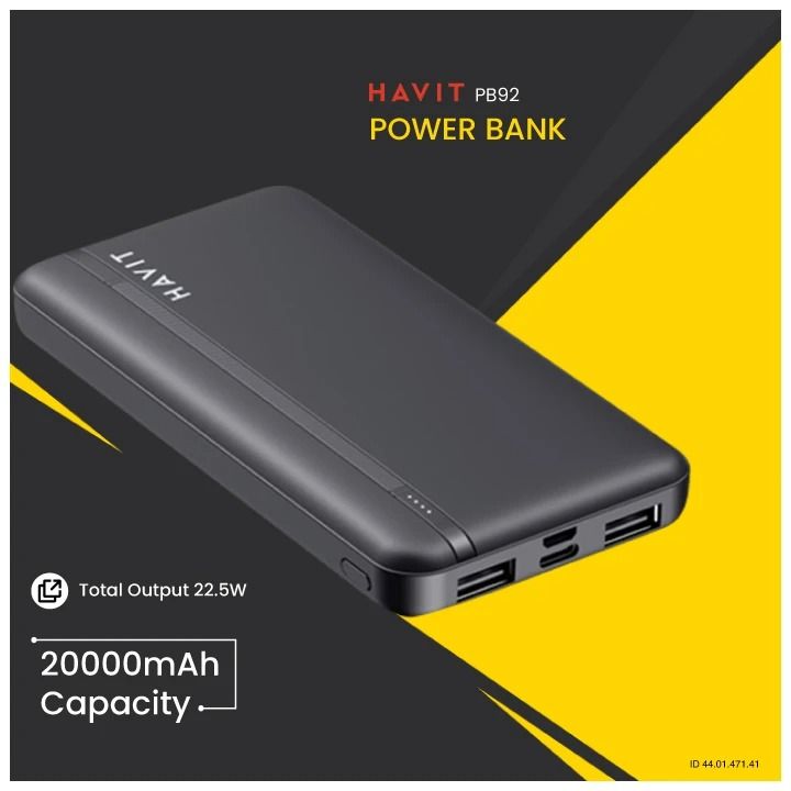 Havit PB92 20000mAh Black 22.5W Power Bank