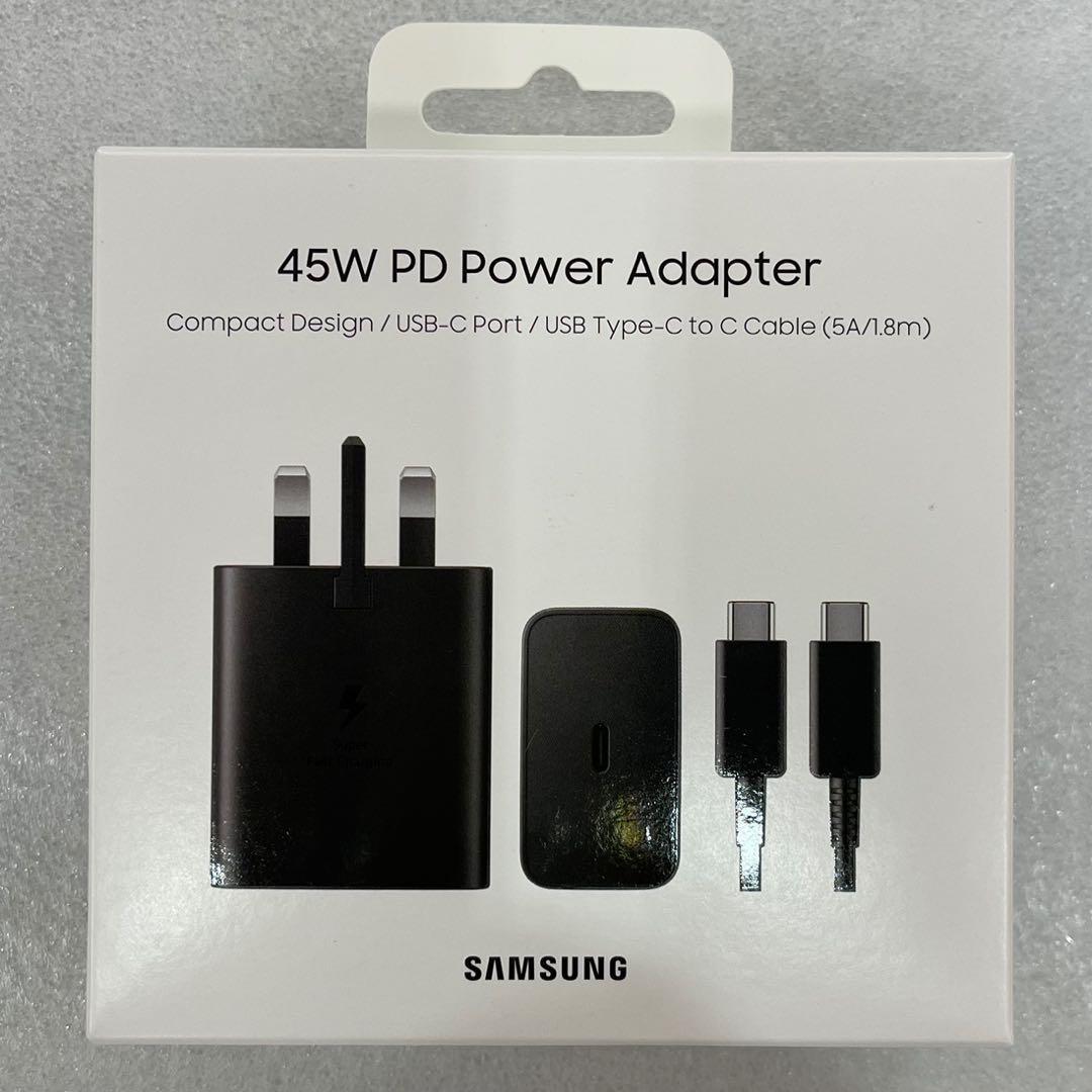 Samsung 45W Adapter + USB C TO C Cable – Black