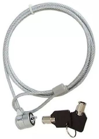 Laptop Lock - Key Lock, Silver, 4.6 ft Steel Cable, K-Slot Design, 2 Tubular Keys