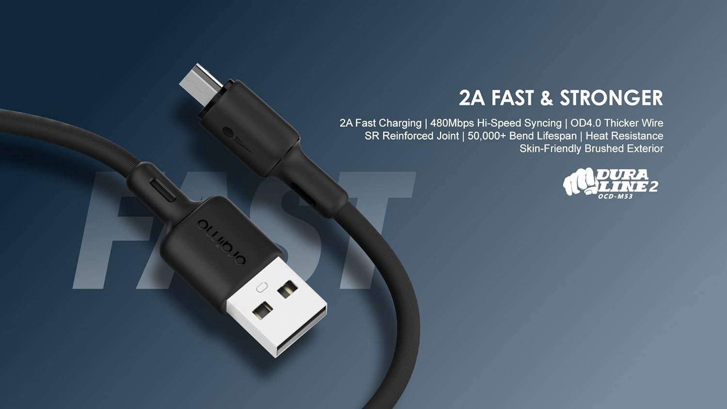 ORAIMO Micro USB Cable 1M OCD-M53 , Black