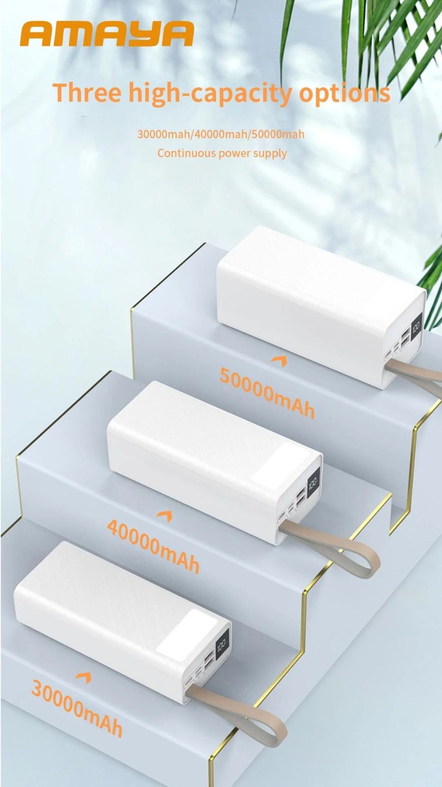 Amaya APW-04 power bank 40000mAh 22.5W super fast charging with flashlight