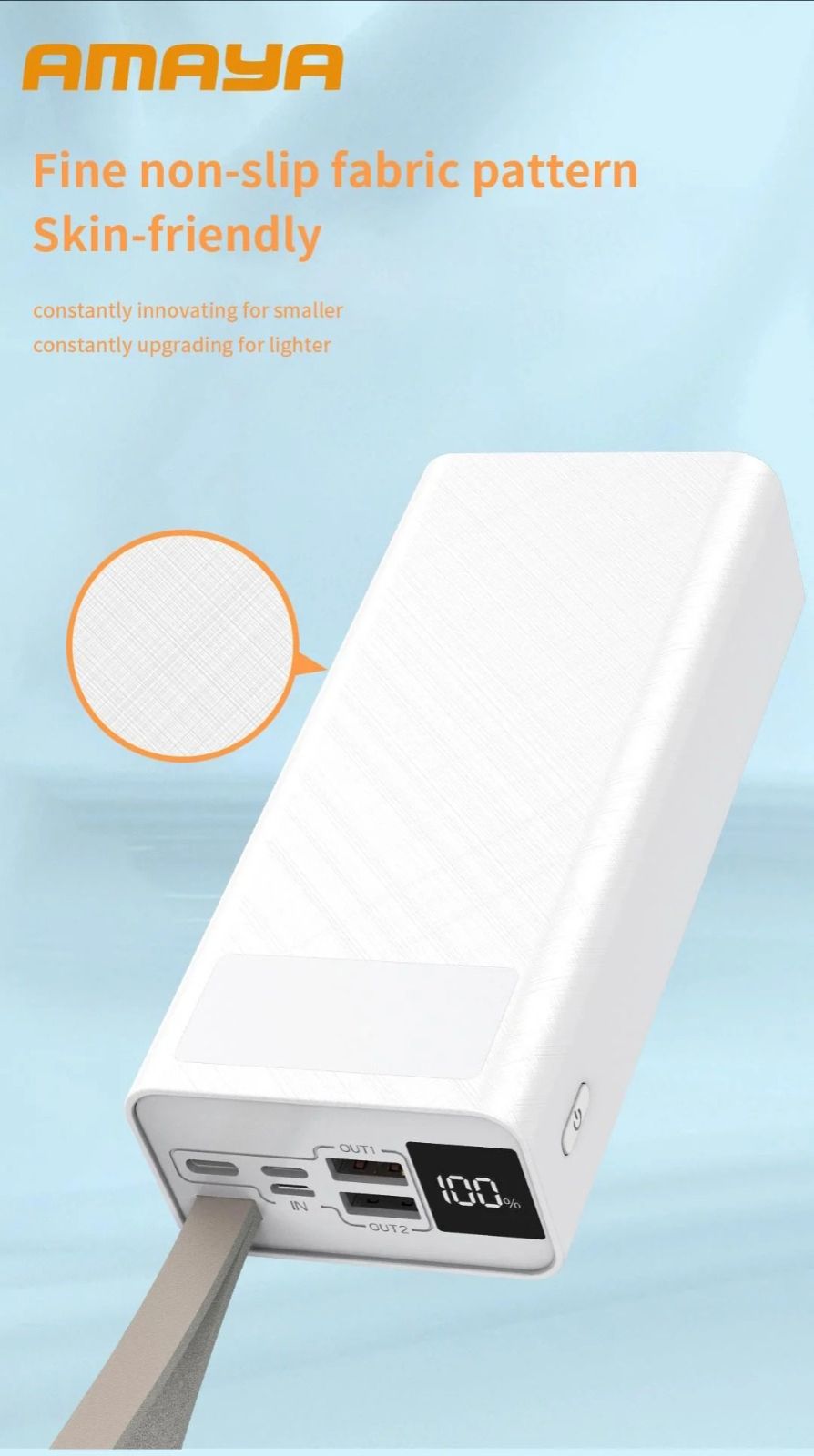 Amaya APW-04 power bank 40000mAh 22.5W super fast charging with flashlight