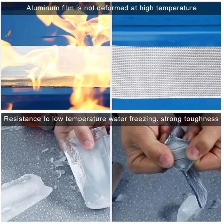 Aluminum Foil Butyl Waterproof Tape Wall Crack Tape Paste For Roof Repair Wall Pipeline Repair - 5 meters * 5cm * 1mm