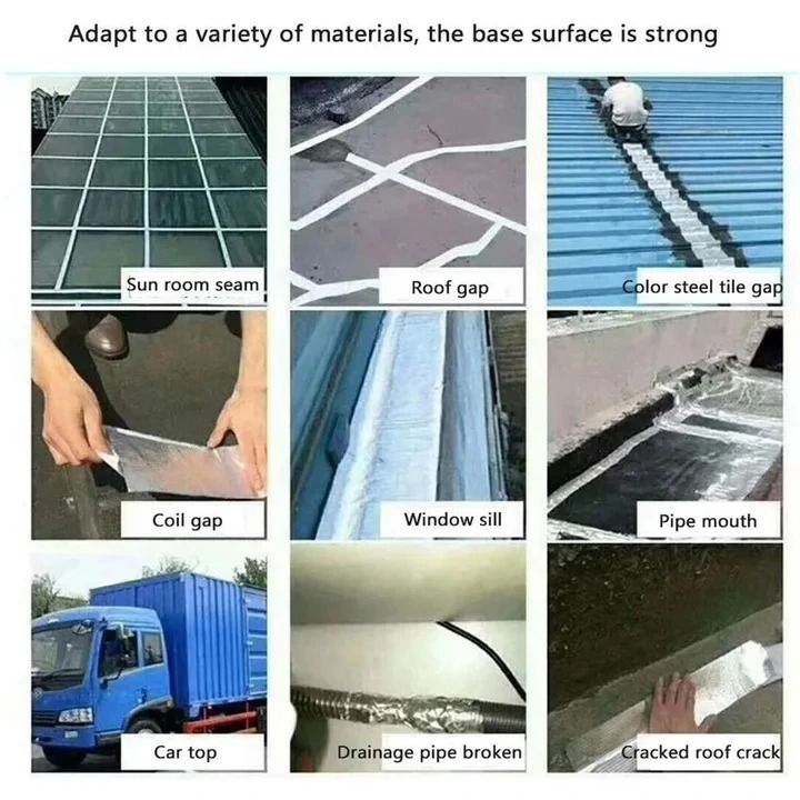 Aluminum Foil Butyl Waterproof Tape Wall Crack Tape Paste For Roof Repair Wall Pipeline Repair - 5 meters * 5cm * 1mm