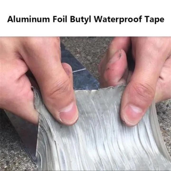 Aluminum Foil Butyl Waterproof Tape Wall Crack Tape Paste For Roof Repair Wall Pipeline Repair - 5 meters * 5cm * 1mm