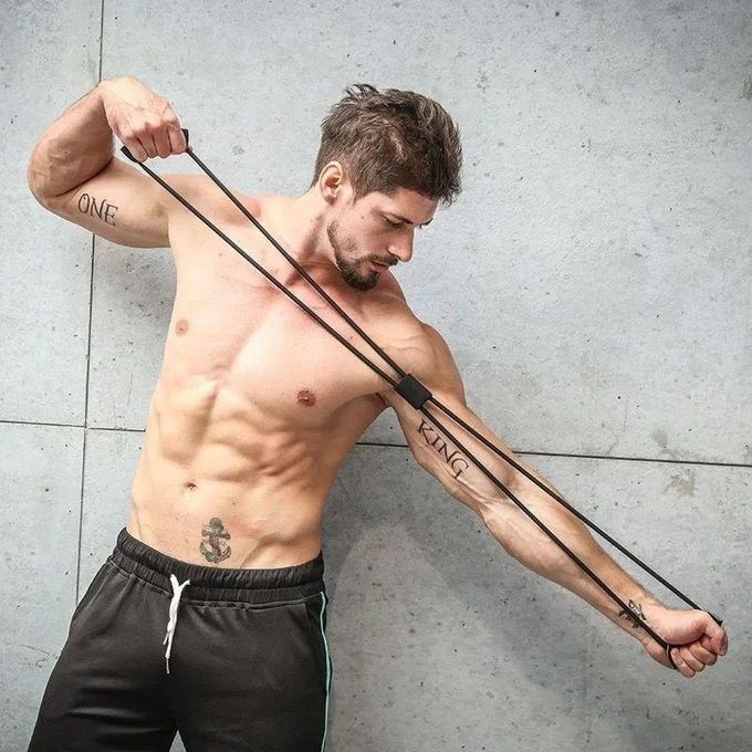 Resistance Bands Elastic Fitness Pulling Rope Chest Expander Yoga Rubber Tension Band for Abdomen Waist Arm Leg Stretching Fitness Training Exercise Bands