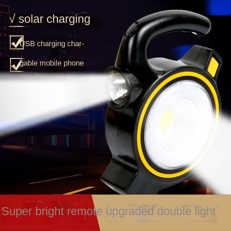 Cob Work 2 In 1 Solar / USB Rechargeable Multifunction Torch with Power Bank