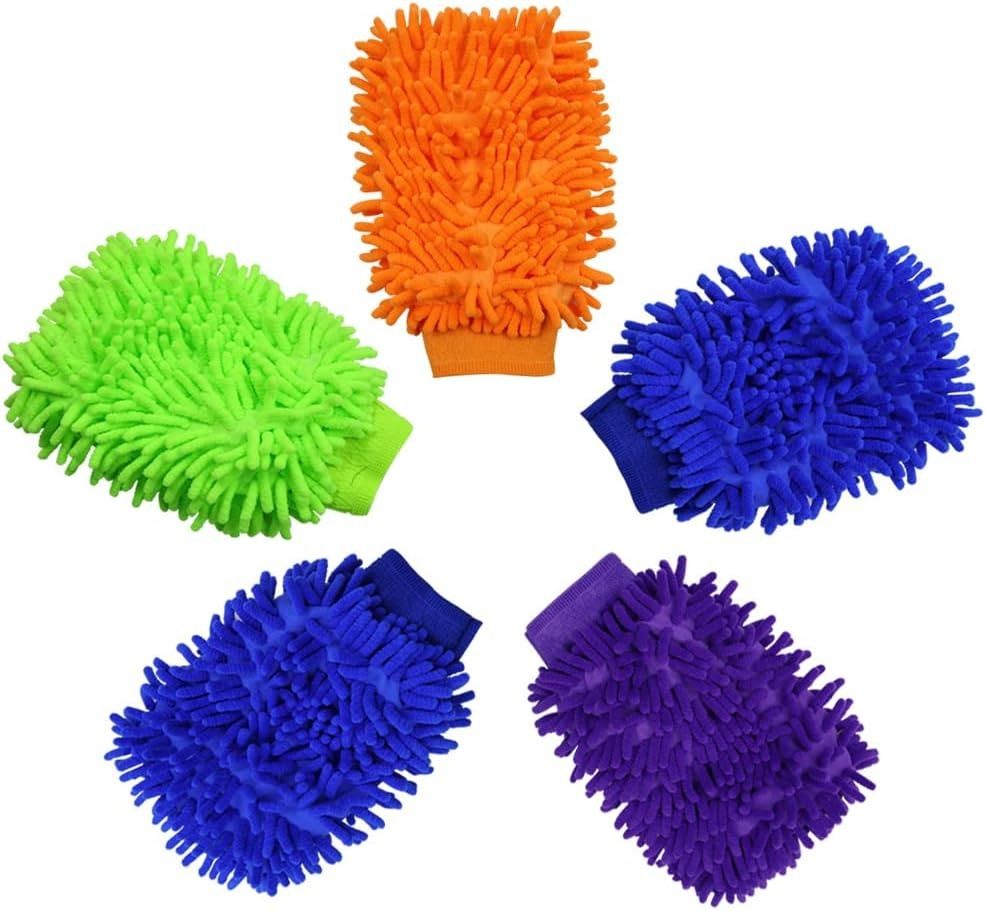 Premium Chenille Microfiber Car Wash Glove, Double Sided Scratch-Free Car Wash Mitt, Soft Car Wash Sponge, Microfiber Wash Mitt for Car Cleaning