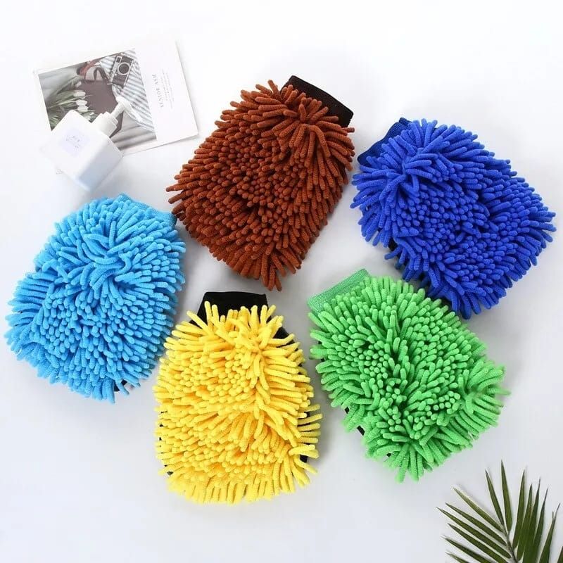 Premium Chenille Microfiber Car Wash Glove, Double Sided Scratch-Free Car Wash Mitt, Soft Car Wash Sponge, Microfiber Wash Mitt for Car Cleaning