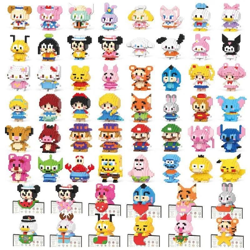 Cartoon Kuromi Cinnamoroll Block Character Assembled Model Building Block Dolls Toy Children Gift Stacking Blocks