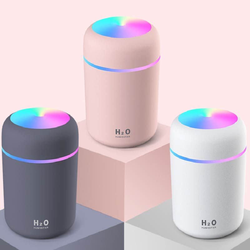Mute And Timer Dazzle Mug Humidifier Portable And Smart Humidifiers for Bedroom, Top Fill, Customize Humidity for Home,Car,Baby Nursery & Office  With Colorful Light