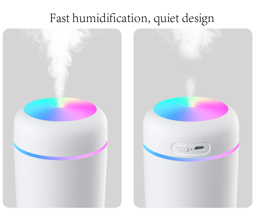 Mute And Timer Dazzle Mug Humidifier Portable And Smart Humidifiers for Bedroom, Top Fill, Customize Humidity for Home,Car,Baby Nursery & Office  With Colorful Light